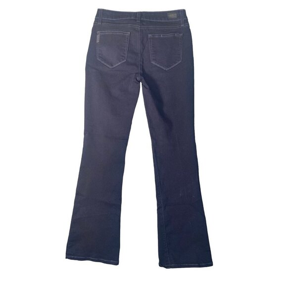 Paige Women's‎ Manhattan Flare Jeans Blue Stretch Dark Wash Mid Rise USA Size 28 - Picture 3 of 12